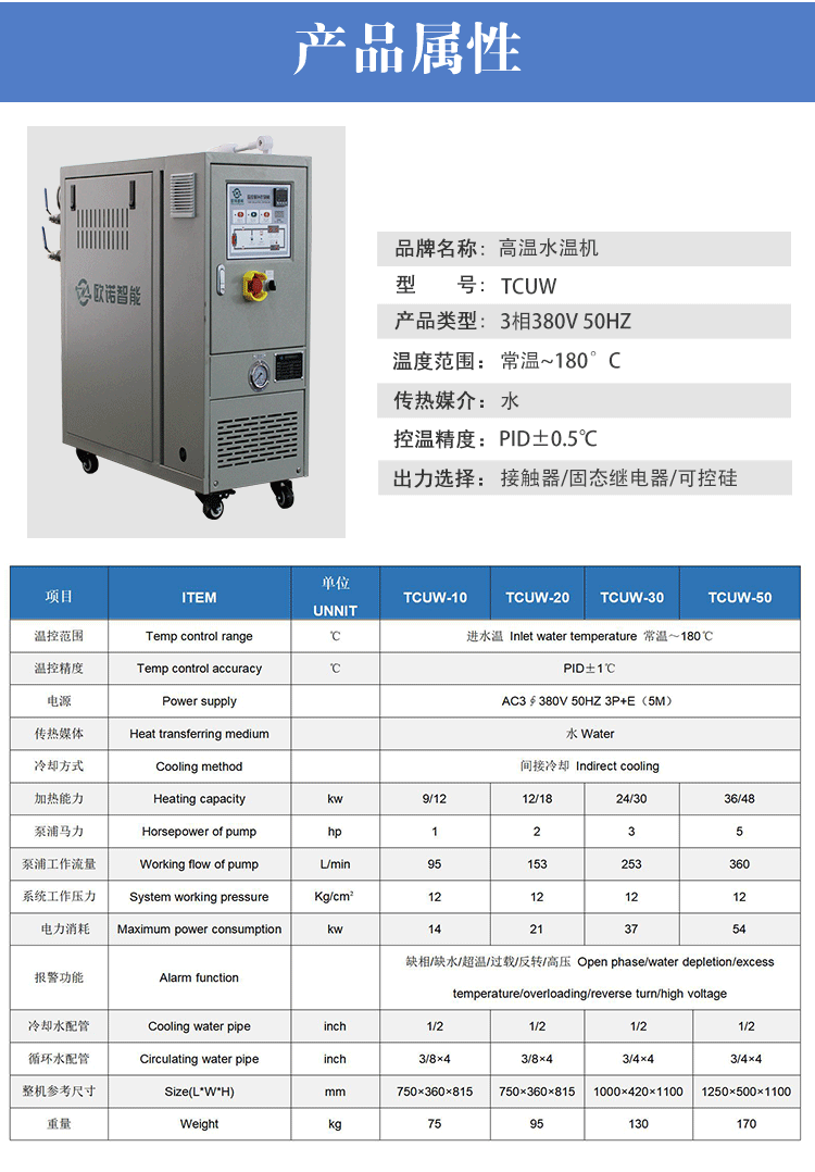 多機(jī)一體模溫機(jī)產(chǎn)品屬性